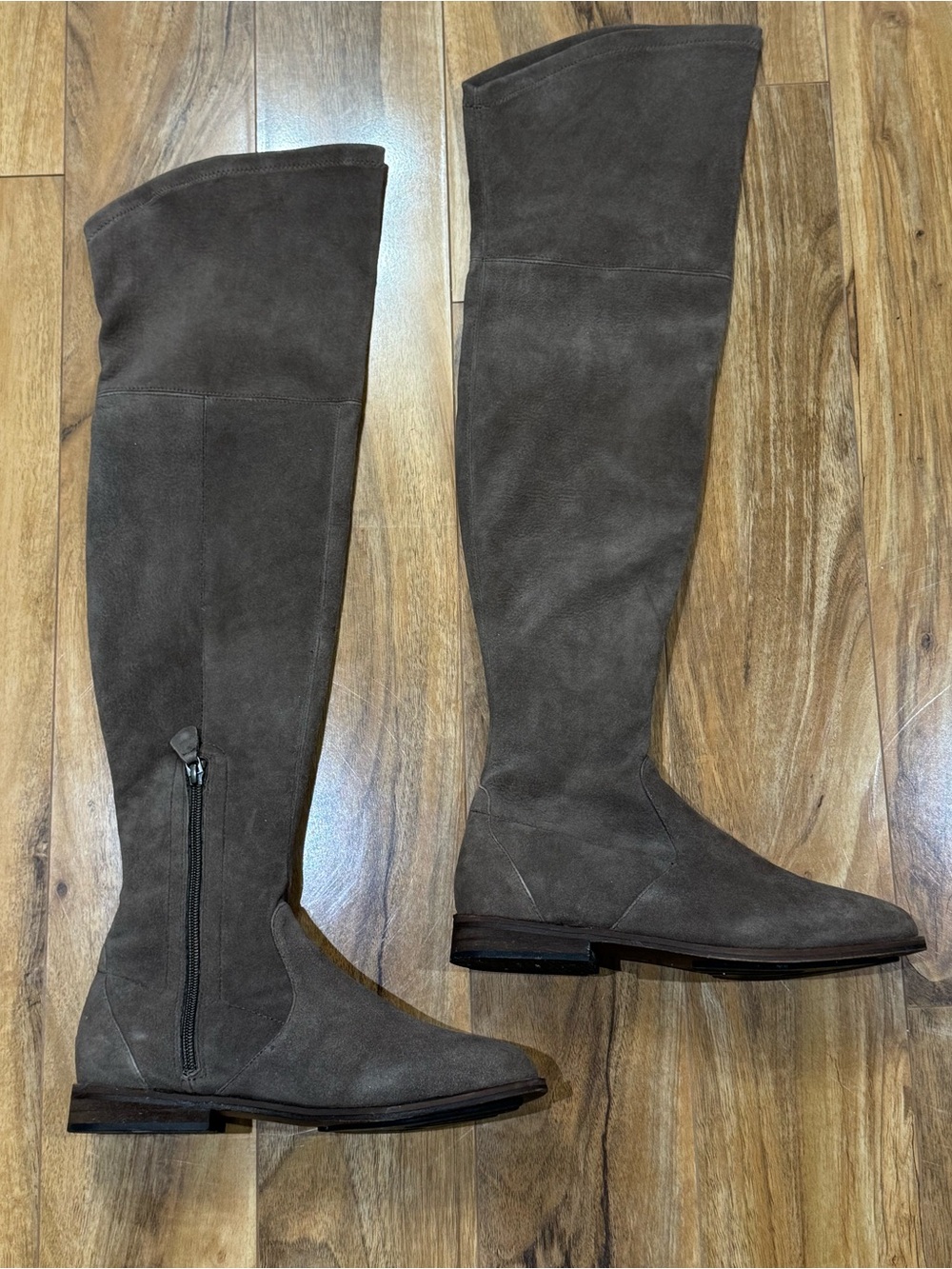 OTK Boots Gentle Souls Sz 7.5 Over-the-Knee Suede Riding Boots - Taupe